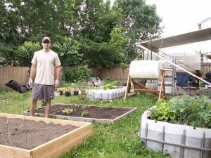 Sustainable Craig in backyard