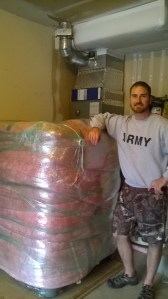 Craig with new fish tank - insulated IBC